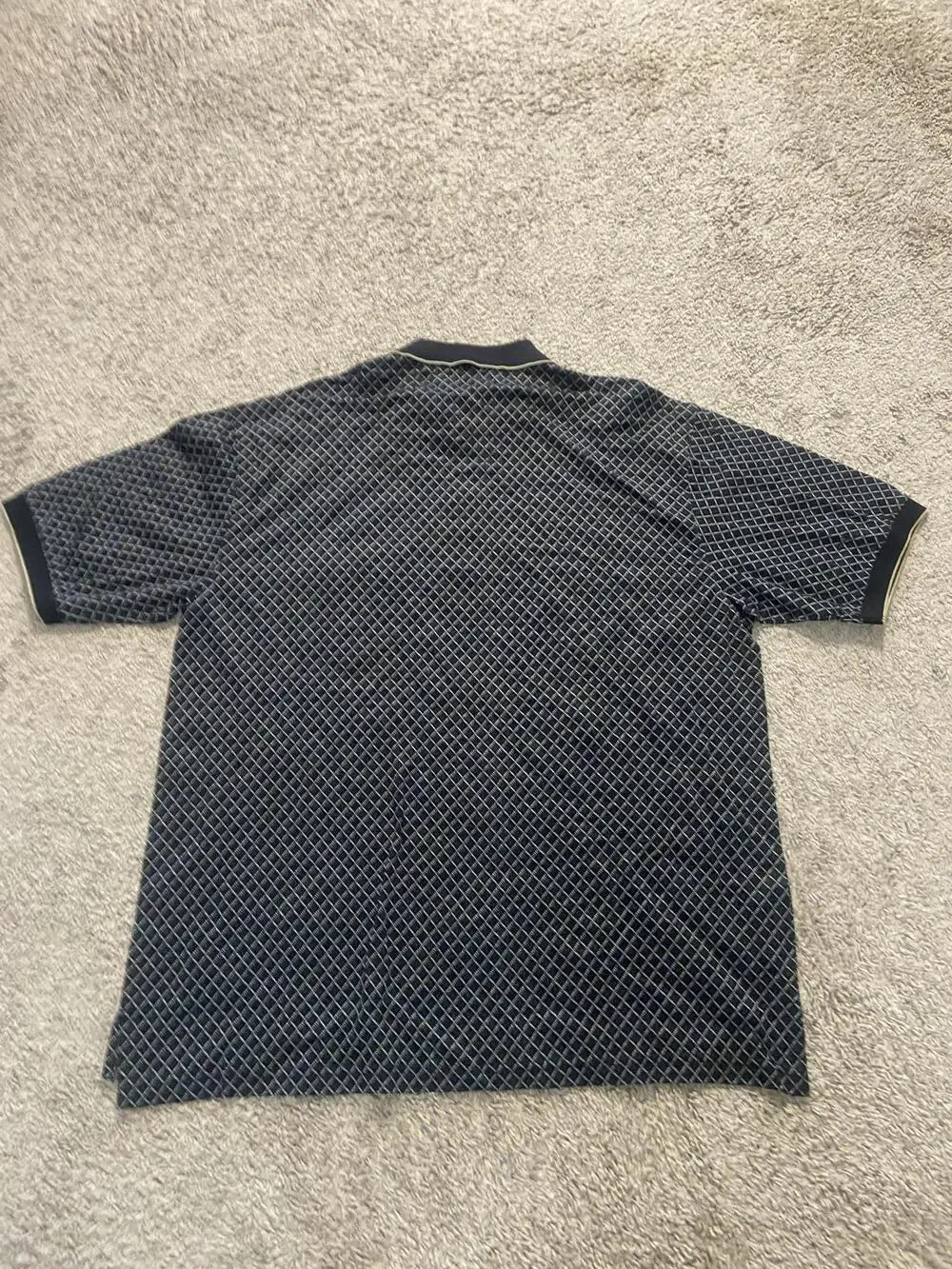 Tasso Elba Polo Shirt Mens Large Black Argyle Knit Double Mercerized Golf
